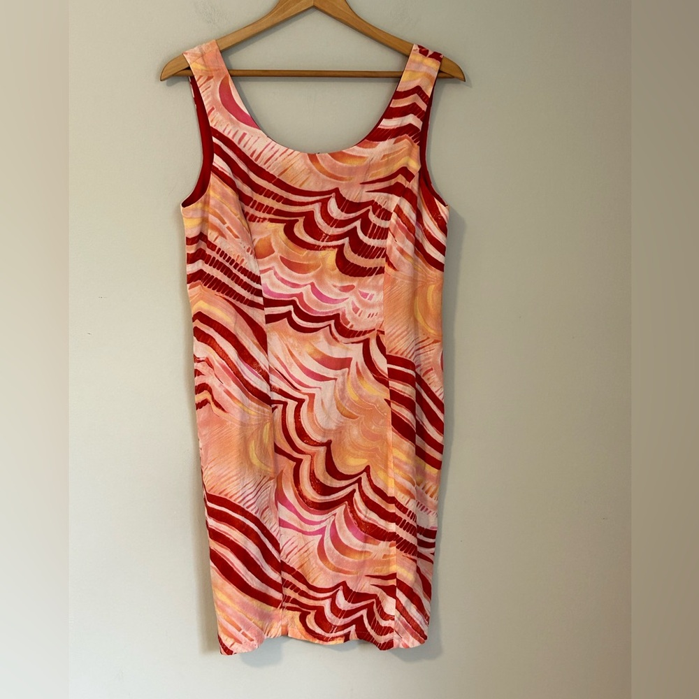 TAÏGA Multicolor Abstract Print Sleeveless Sheath Dress | Size 12
